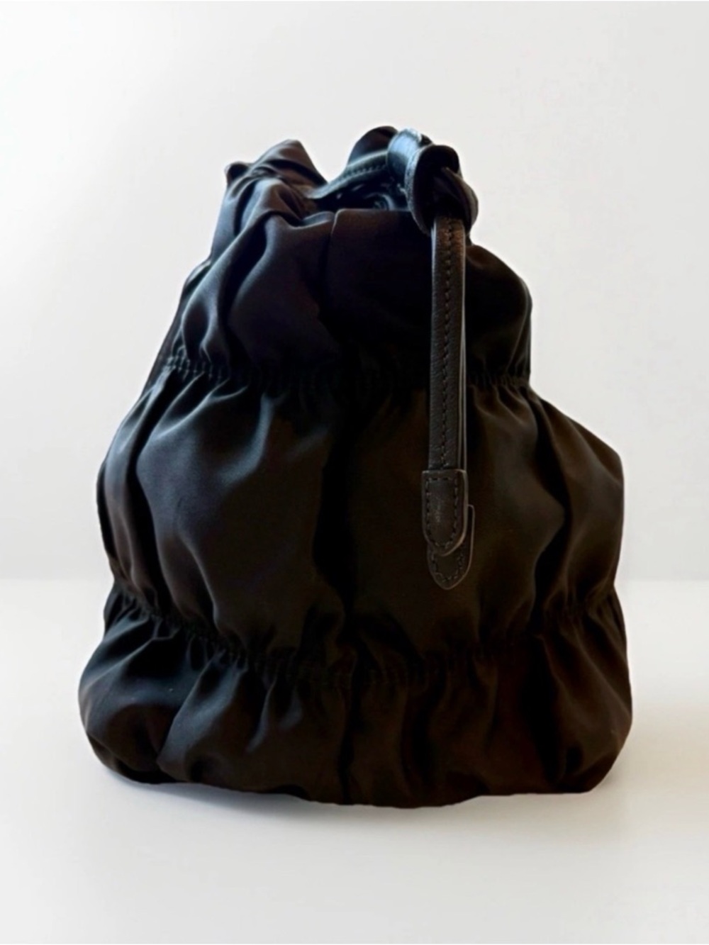 Prada BN1788 Tessuto Gaufre
Nero Black Ruched Satchel +Strap + Authenticity Card - Picture 7 of 15